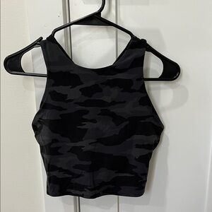 Athleta Black Camouflage Crop Top